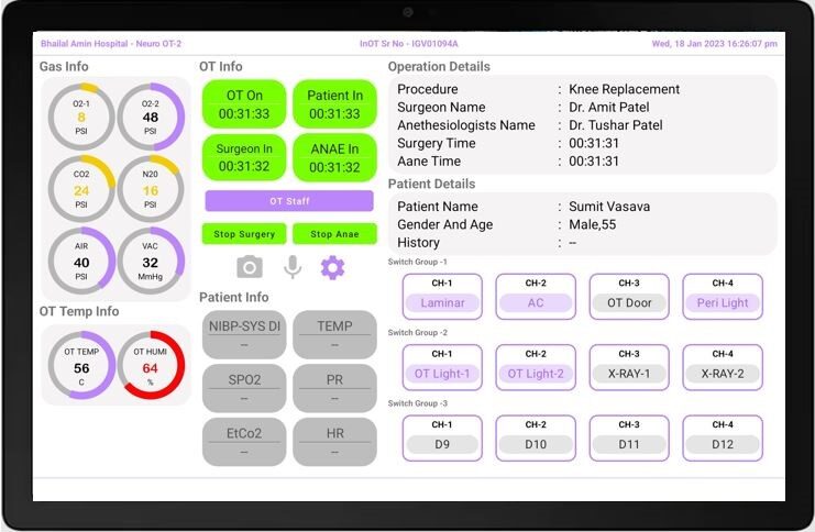 Surgeons OT Control Panel